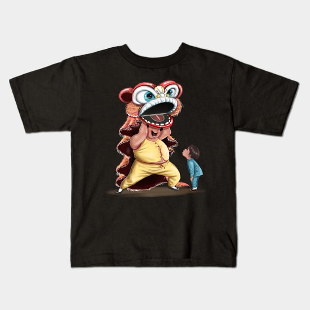 Lion Dance Kids T-Shirt by YonoStore